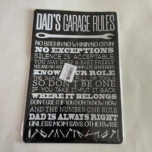 Dad’s Garage Rules Metal Sign